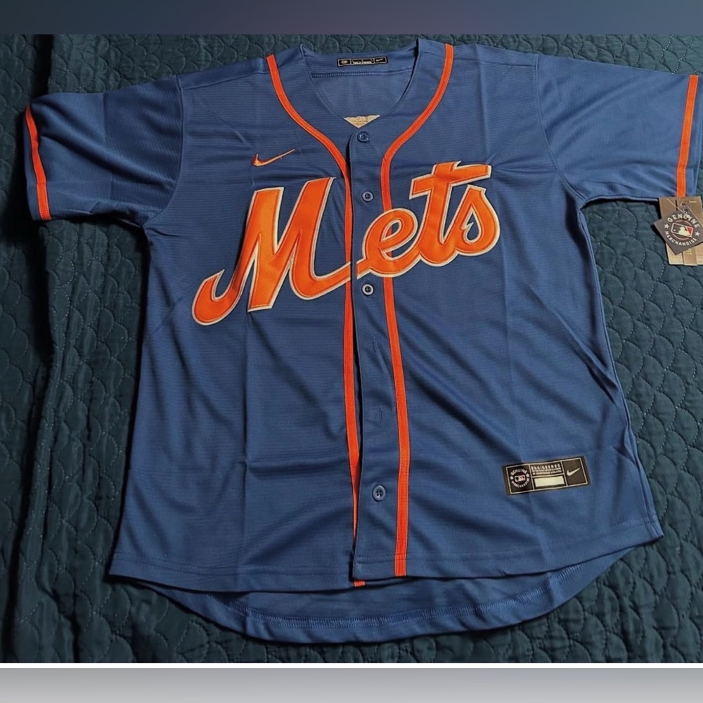 Nike Blue and Orange Mets Jersey